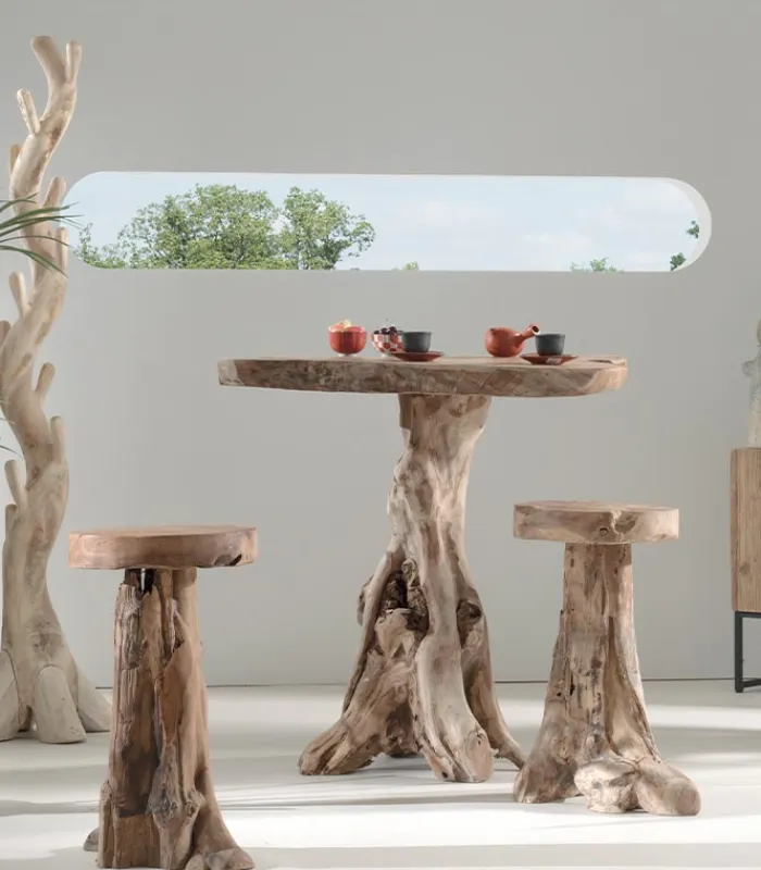 Découvrez Nos Meubles En Teck|Poufs, Tabourets & Bancs|Cocktail Scandinave Tabouret haut TECK RACINE