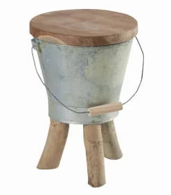 Découvrez Nos Meubles En Teck|Poufs, Tabourets & Bancs|Cocktail Scandinave Tabouret teck & métal SEAU