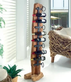 Découvrez Nos Meubles En Teck|Bars & Étagères À Vin|Cocktail Scandinave Tronc porte-bouteilles NATURE