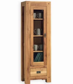 Vitrines & Enfilades|Cocktail Scandinave Vitrine chêne huilé 1 porte NORWAY