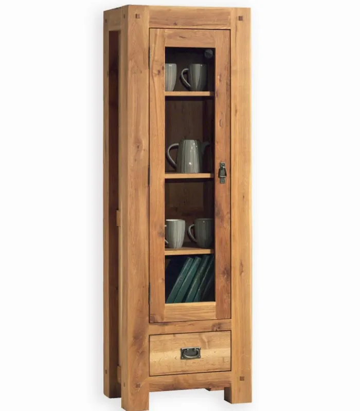 Vitrines & Enfilades|Cocktail Scandinave Vitrine chêne huilé 1 porte NORWAY