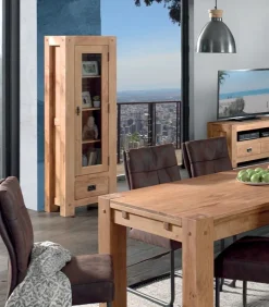 Vitrines & Enfilades|Cocktail Scandinave Vitrine chêne huilé 1 porte NORWAY
